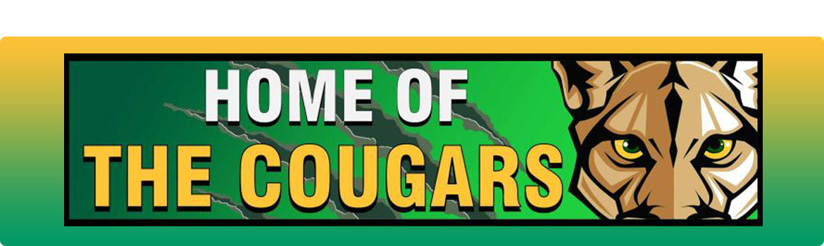 Home of the Cougars logo
